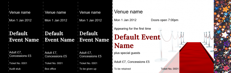 Design Red Carpet Hologram Security Event Tickets Template