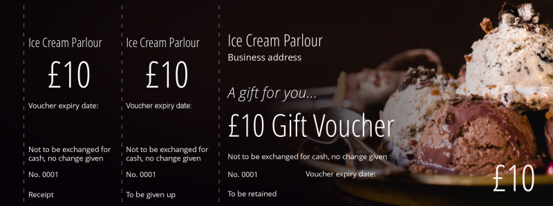 Design Ice Creams Gift Vouchers Template