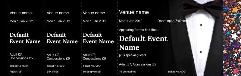 Design Black Tie Hologram Security Event Tickets Template