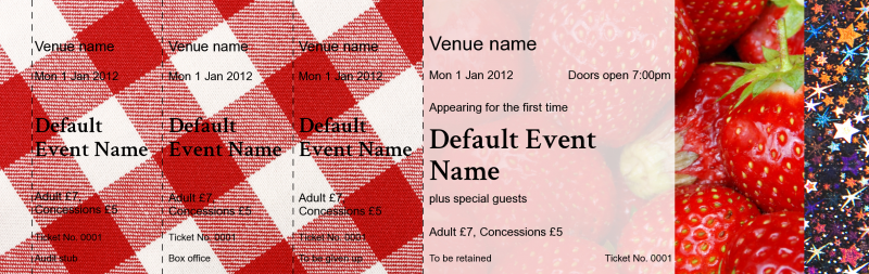 Design Strawberries Hologram Security Event Tickets Template