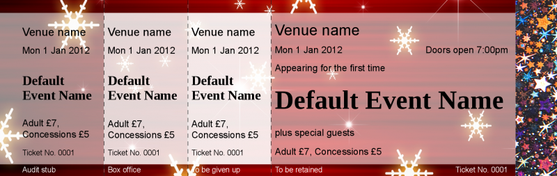 Design Stars Red Hologram Security Event Tickets Template