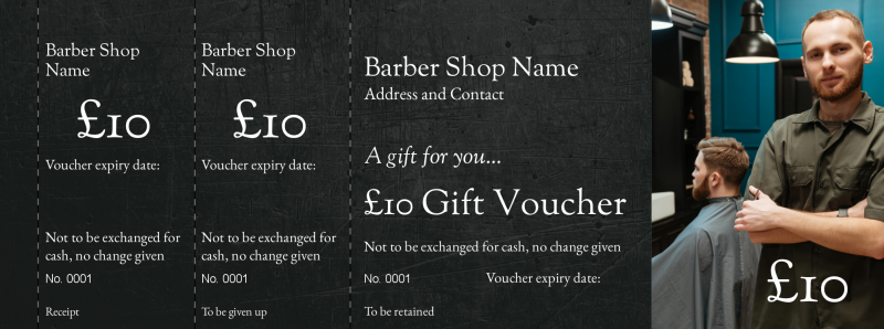 Design Barber Gift Vouchers Template