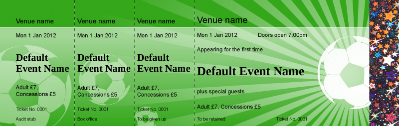 Design Football Match Hologram Security Event Tickets Template