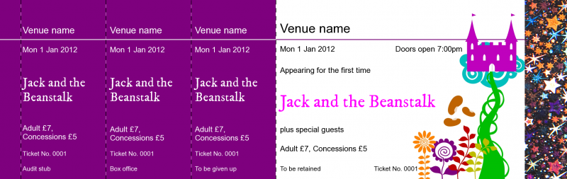 Design Jack and the Beanstalk Hologram Security Event Tickets Template