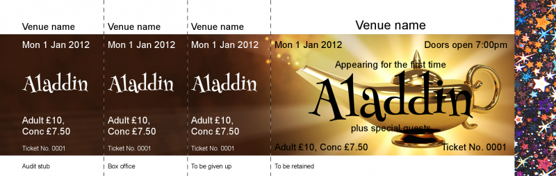 Design Aladdins Lamp Hologram Security Event Tickets Template