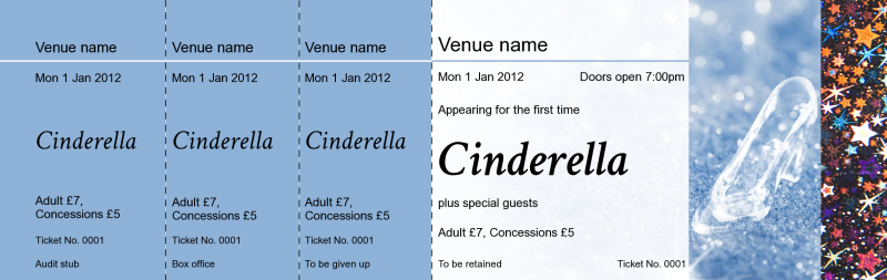 Design Cinderella Hologram Security Event Tickets Template