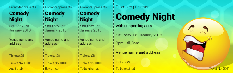 Design Comedy Night Event Tickets Template