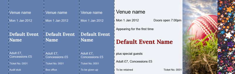 Design Cricket Hologram Security Event Tickets Template