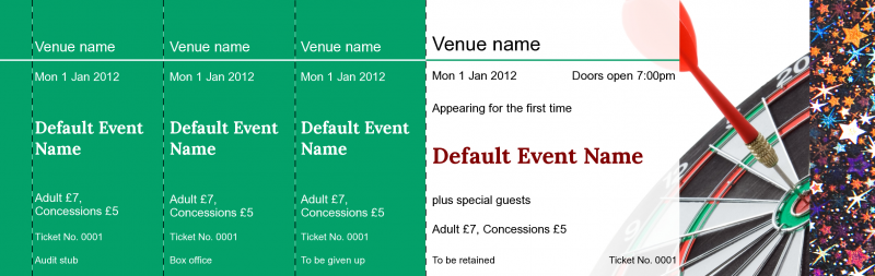 Design Darts Hologram Security Event Tickets Template