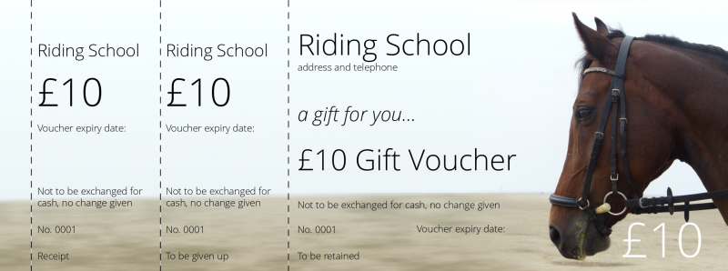 Design Equestrian Gift Vouchers Template