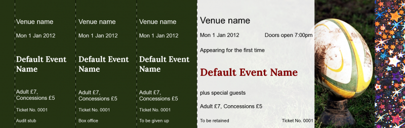 Design Rugby Hologram Security Event Tickets Template