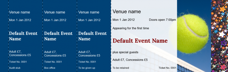 Design Tennis Hologram Security Event Tickets Template