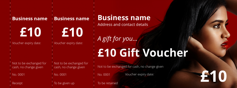 Design Red Salon Gift Vouchers Template