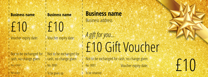 Design Golden Shimmer Gift Vouchers Template