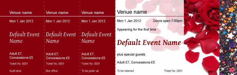 Design Valentines Petals Hologram Security Event Tickets Template