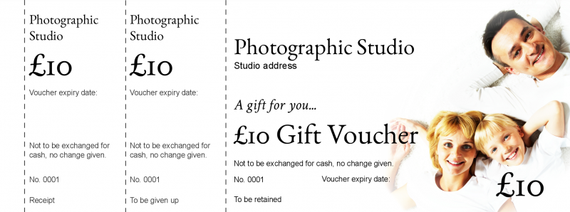 Design Family Portraiture Gift Vouchers Template