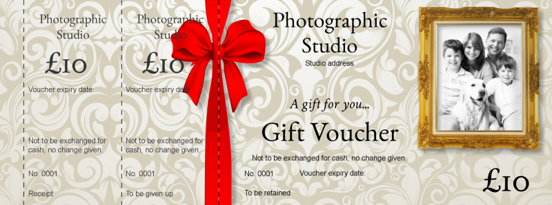 Design Family Portraiture Gift Vouchers Template