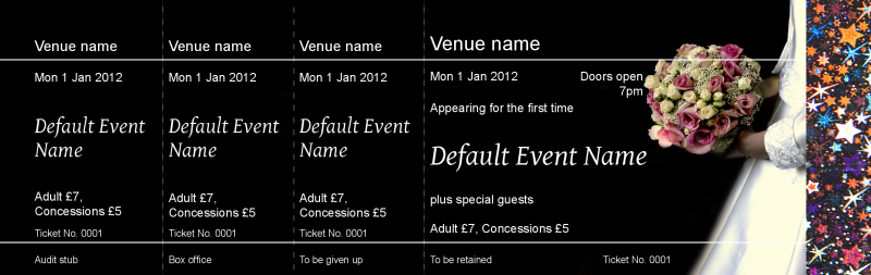 Design Wedding Dress Hologram Security Event Tickets Template