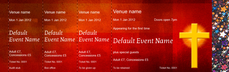 Design Cross Hologram Security Event Tickets Template