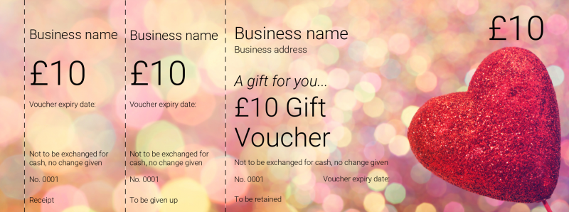 Design Glittery Heart Gift Vouchers Template