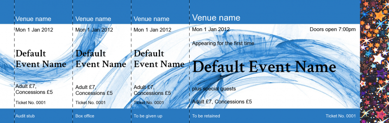 Design Blue Circle Hologram Security Event Tickets Template