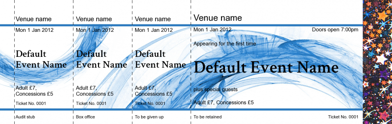 Design Artistic Smoke Hologram Security Event Tickets Template