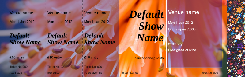 Design Orange Flower Hologram Security Event Tickets Template