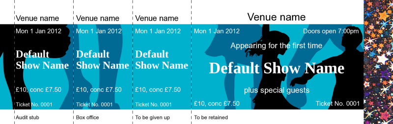 Design Dancing 1 Hologram Security Event Tickets Template