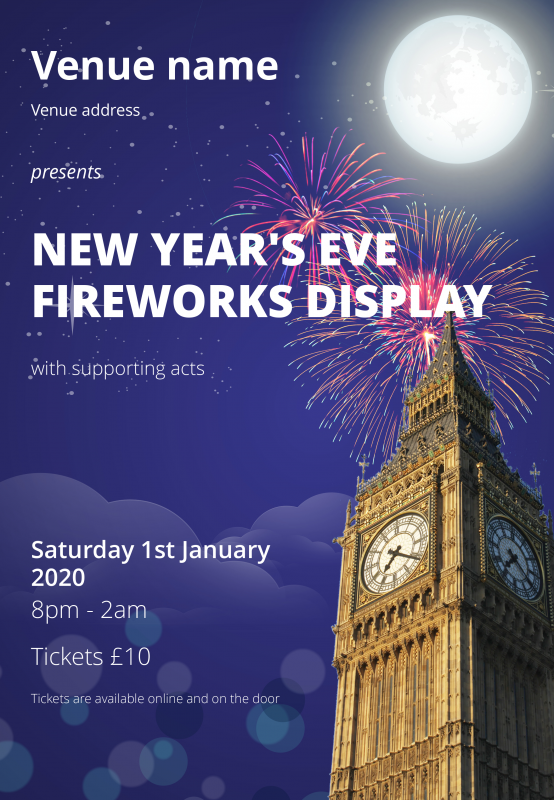 Poster Or Flyer Design New Years Eve Fireworks Posters And Flyers Performance Ticket Printers