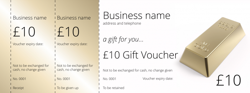 Design Gold Bar Gift Vouchers Template