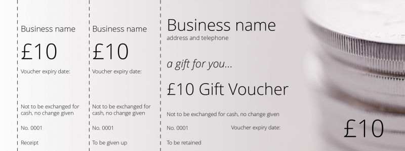 Design Silver Coins Gift Vouchers Template