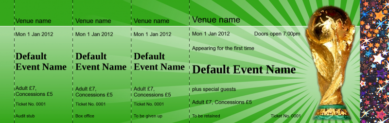 Design World Cup Hologram Security Event Tickets Template