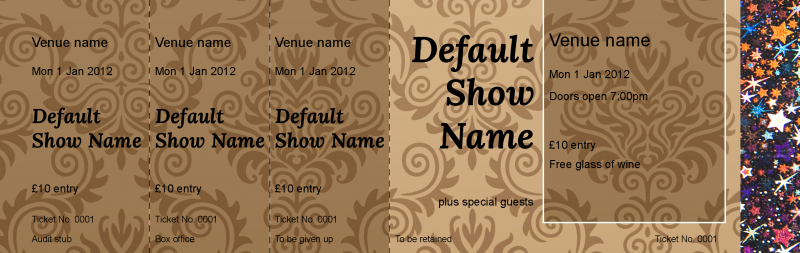 Design Brown Wallpaper Hologram Security Event Tickets Template