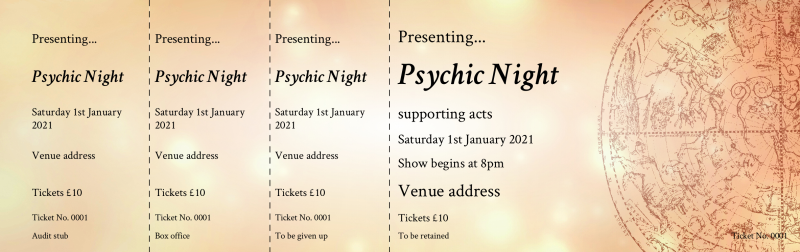 Design Rose Gold Psychic Reading Event Tickets Template