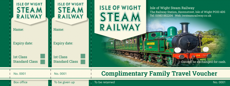 Design Isle of Wight Steam Railway Gift Vouchers Template