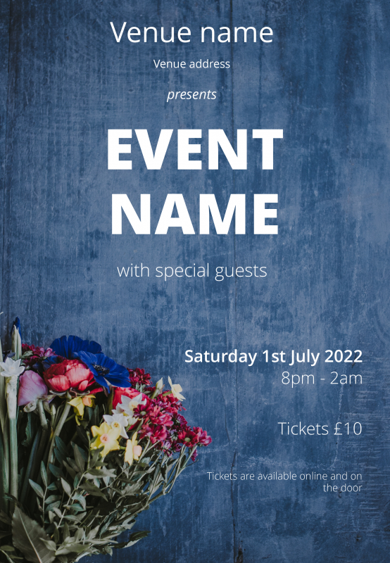 Design Blue Flowers Posters and flyers