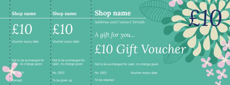 Design Green Floral Gift Vouchers Template