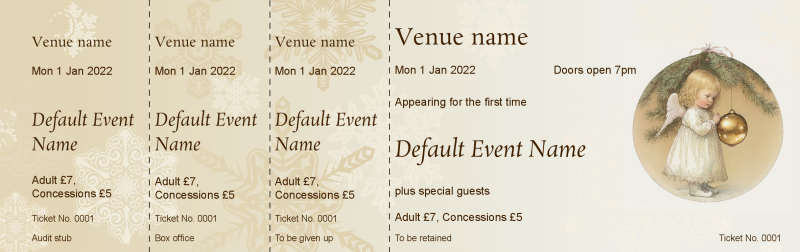 Design Angelic Christmas Event Tickets Template