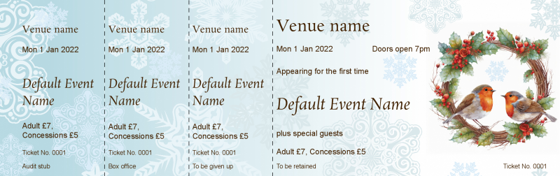 Design Red Robins Wreath Event Tickets Template