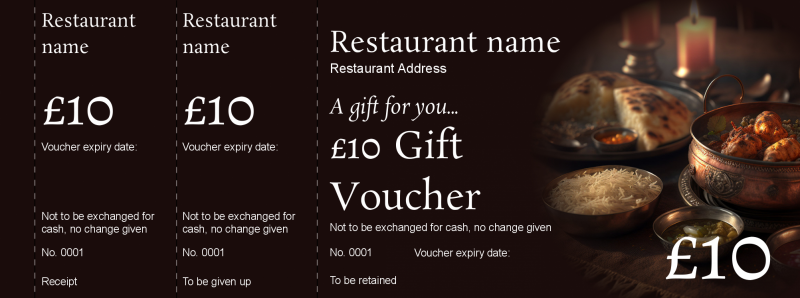 Design Indian Food Gift Vouchers Template