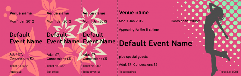 Design Girls Party Event Tickets Template