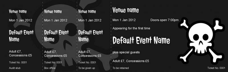 Design Pirate Skull Event Tickets Template