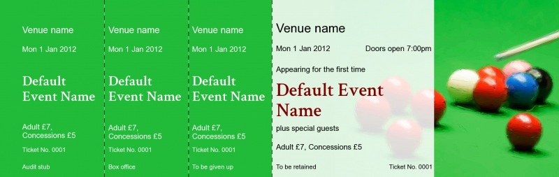 Design Snooker Event Tickets Template