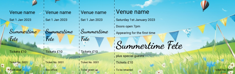 Design Summertime Fete Event Tickets Template