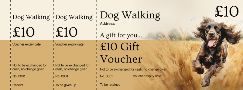 Design Dog Walking Gift Vouchers Template