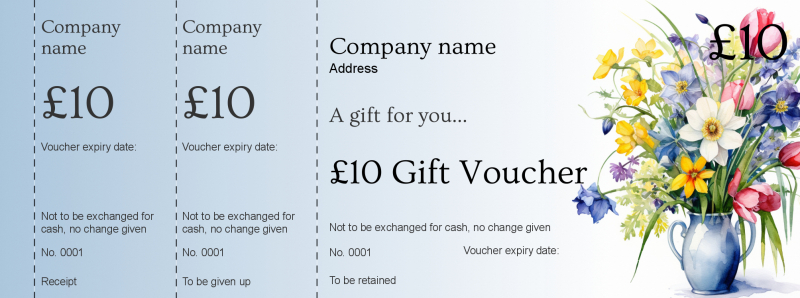 Design Seasonal Flowers  Gift Vouchers Template