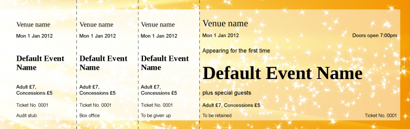 Design Gold Stars Event Tickets Template