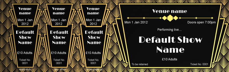 Design Great Gatsby Style Event Tickets Template