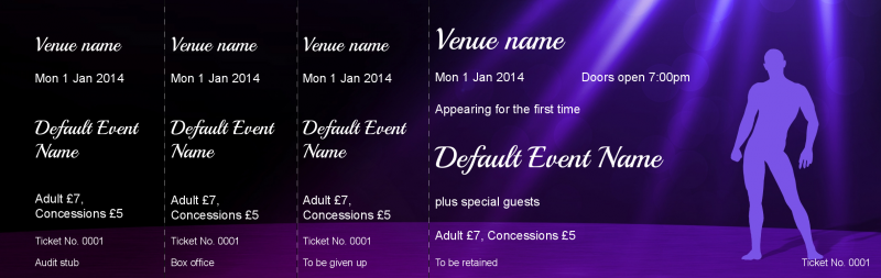 Design Male Stripper Event Tickets Template