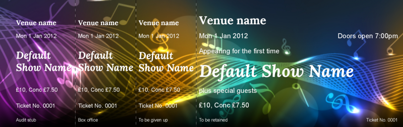 Design Music Event Tickets Template